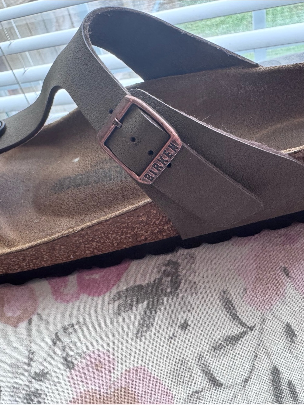 Birkenstock Gizeh Brown Suede Thong Sandals - Picture 9 of 14